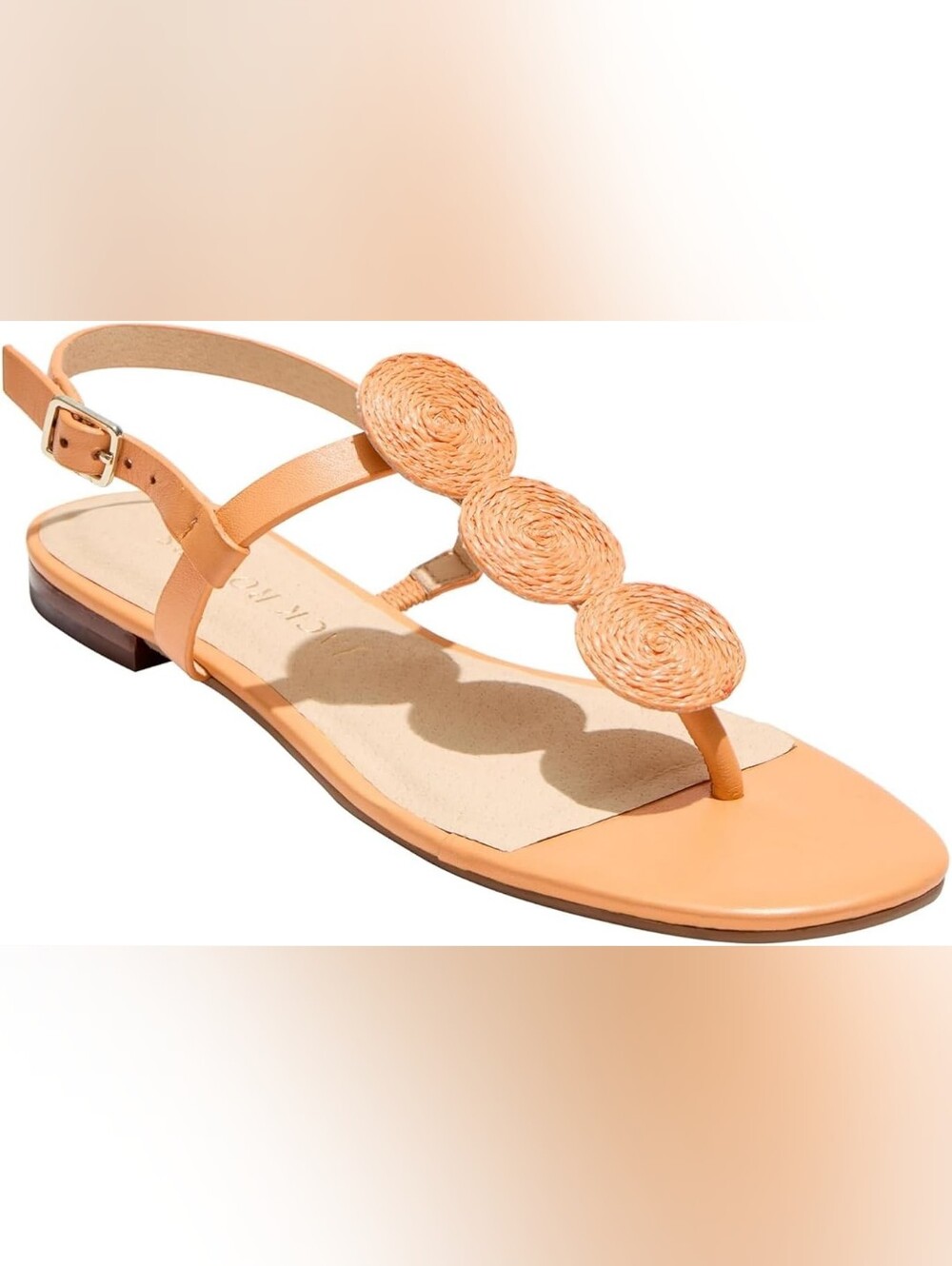 Jack Rogers Worth Flat Sandal Apricot Clementine Orange Thong Sandals 6.5 SH69